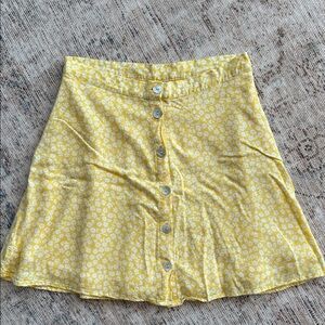 H&M Yellow Floral A-Line Skirt